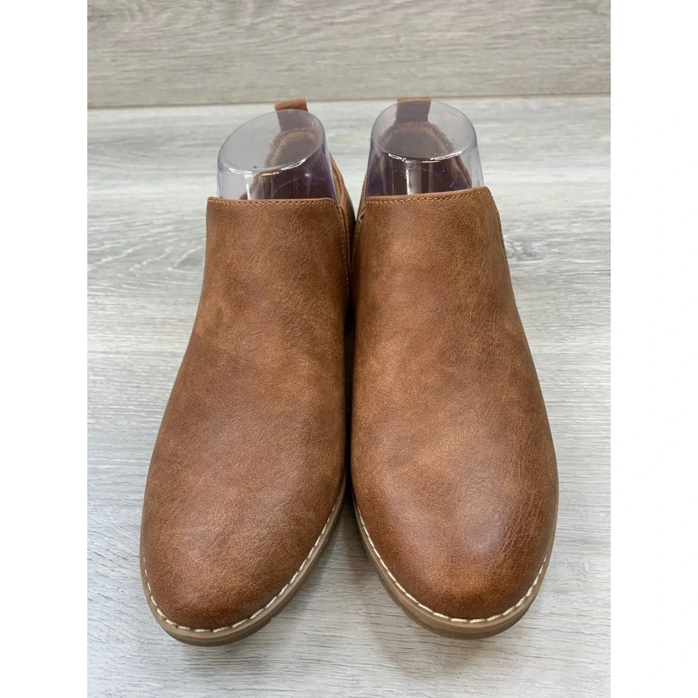 Eurosoft by Sofft Women's 9 Tan Brown Faux Leather Ankle Booties Comfort Shoes